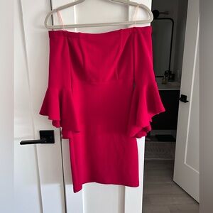 Elegant Red Off-Shoulder Women's Dress